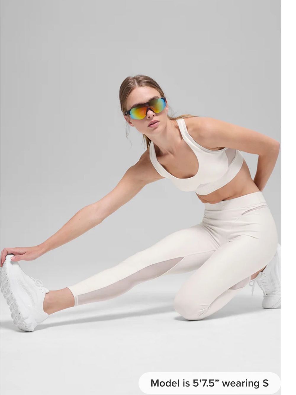 Alo Yoga Airlift Rebel Sports Bra in Ivory